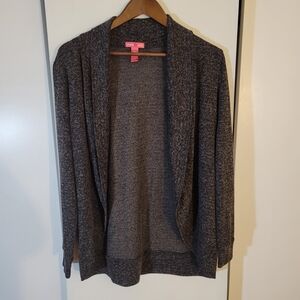 Mix & Co Women's Charcoal Open Front Cardigan